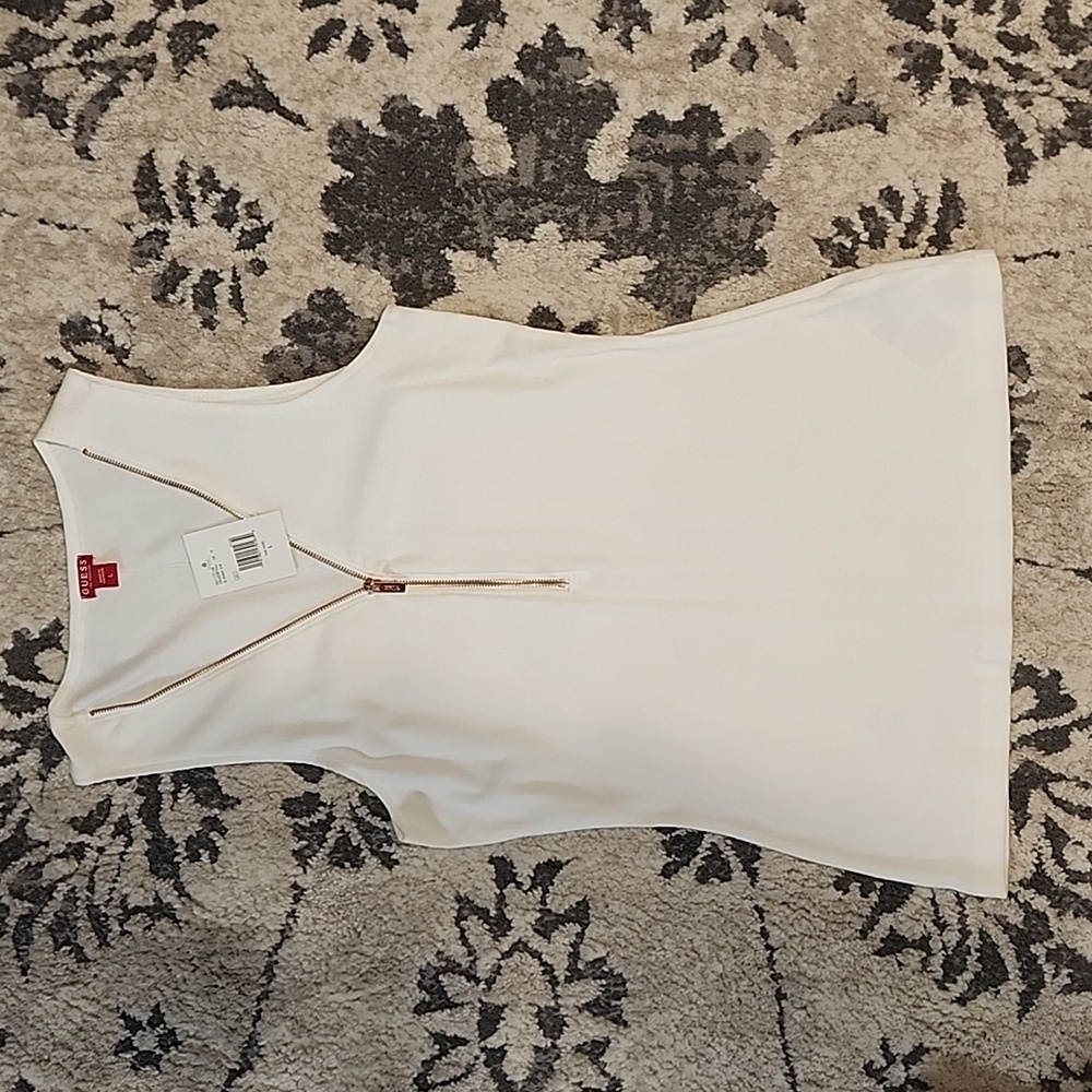 Ladies Guess tank top with gold zipper